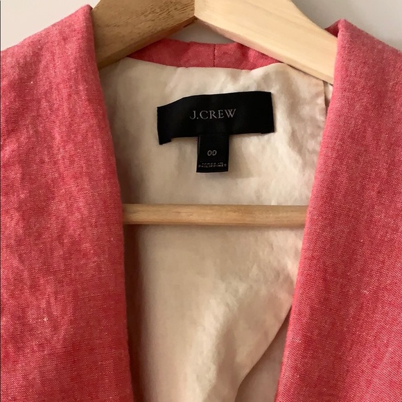 J. Crew pink linen blazer 00 like new XS - Picture 2 of 4